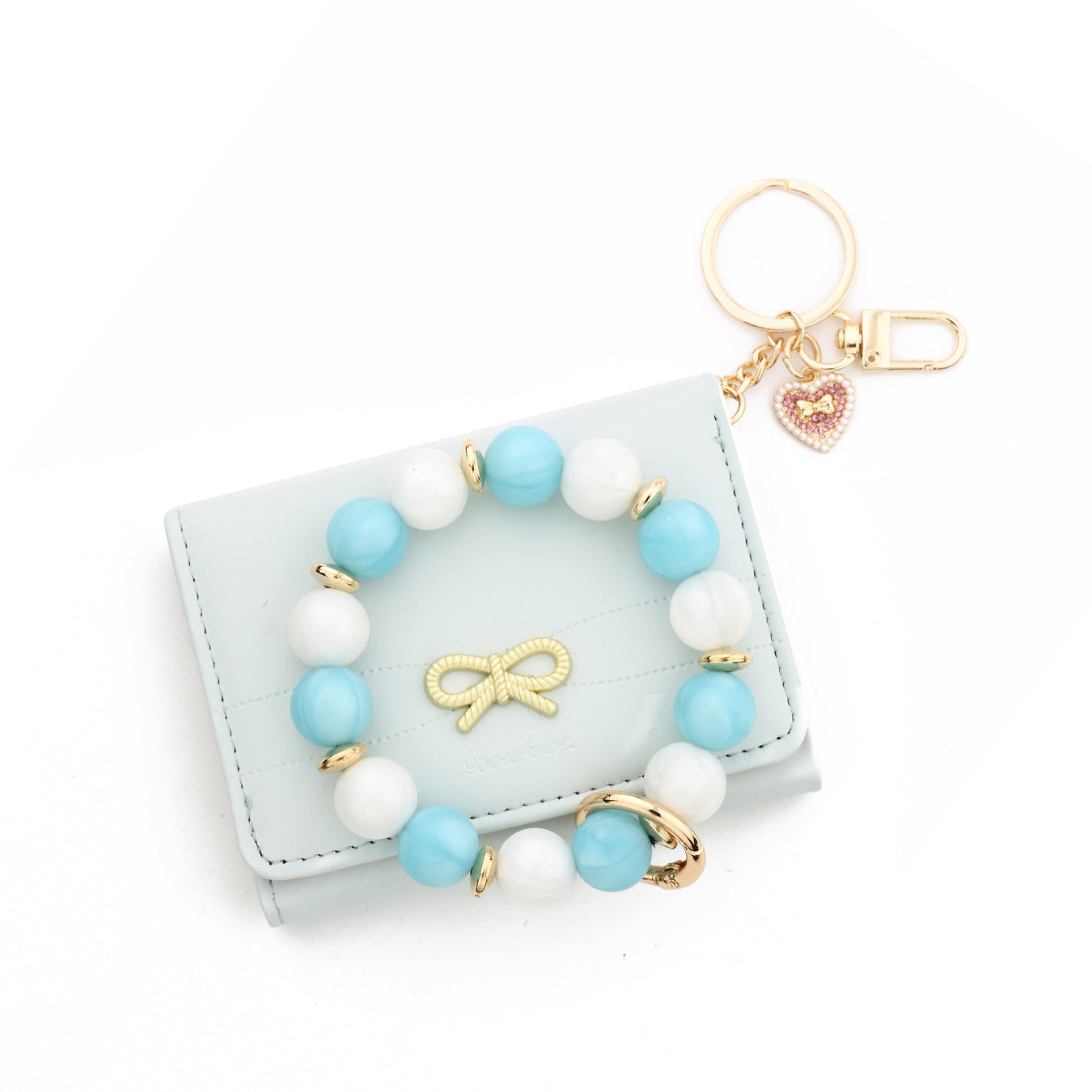 Bow Tie Card Holder In PU Leather With Square Shape, Stylish Women's Wallet