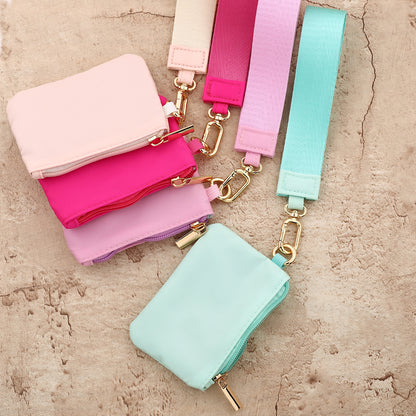 Solid Color Nylon Small Wallet For Women In Semicircle Shape, Waterproof Design