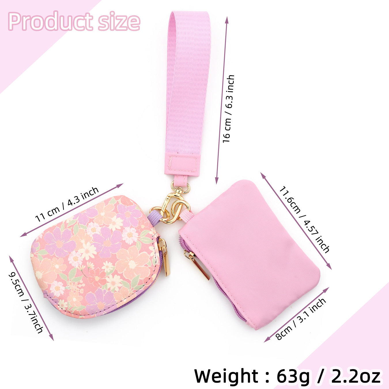 Solid Color Nylon Small Wallet For Women Featuring Ornament Design In Semicircle Shape