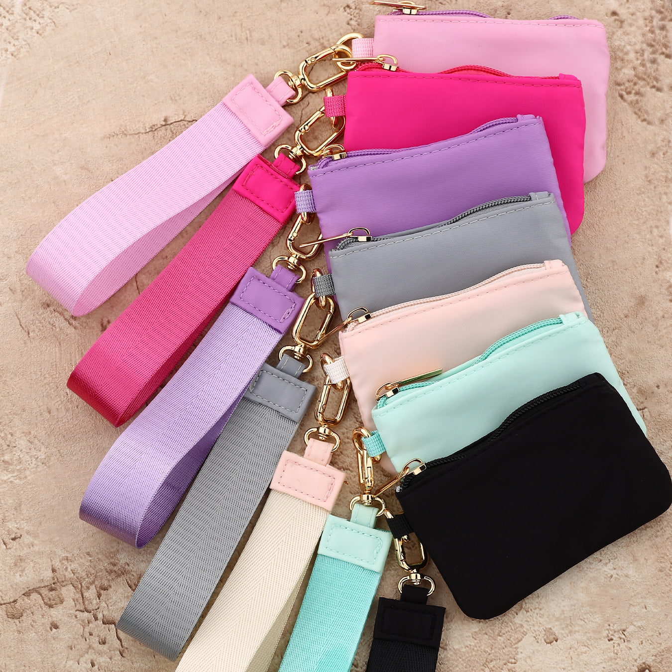 Solid Color Nylon Small Wallet For Women In Semicircle Shape, Waterproof Design