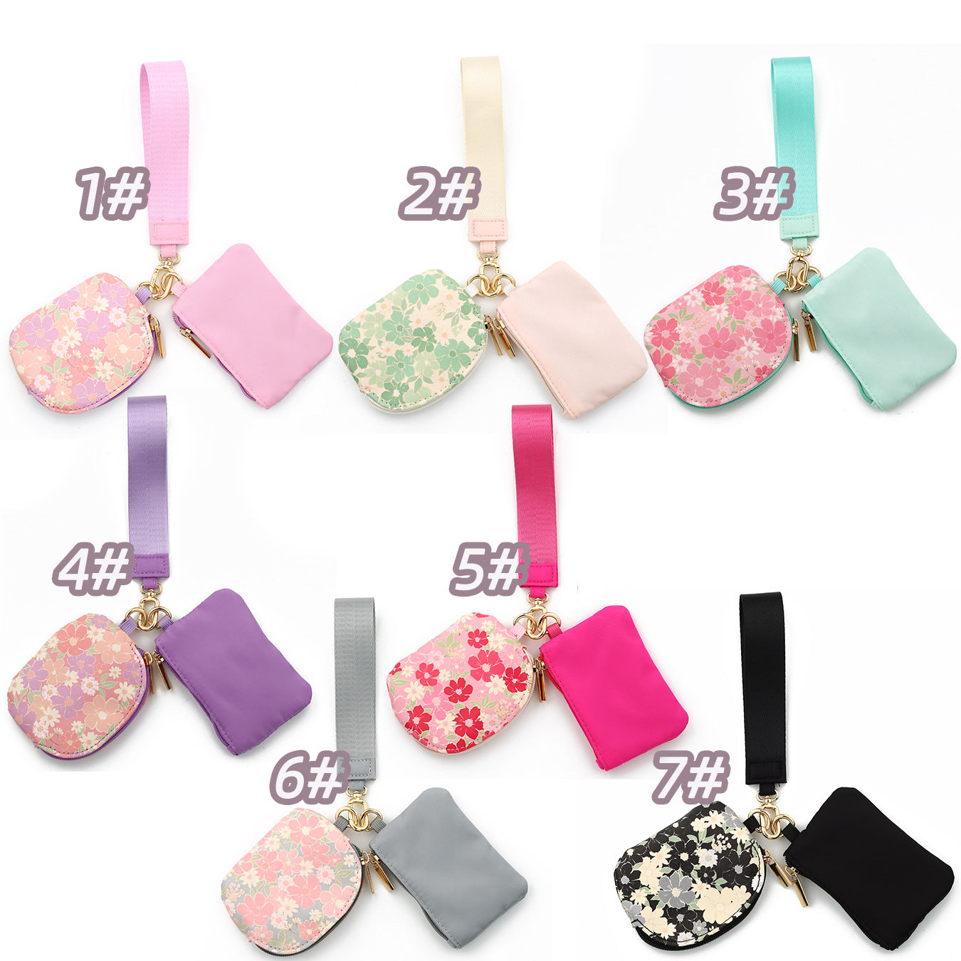 Solid Color Nylon Small Wallet For Women Featuring Ornament Design In Semicircle Shape