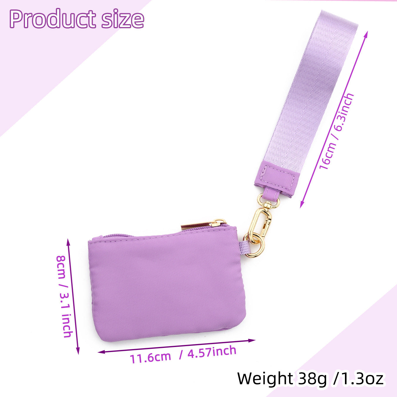Solid Color Nylon Small Wallet For Women In Semicircle Shape, Waterproof Design