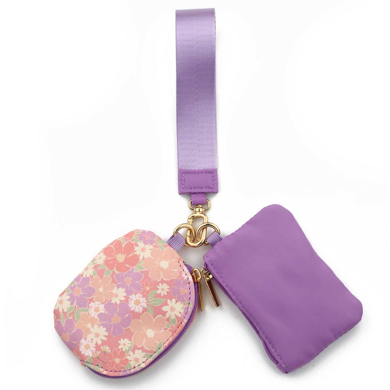 Solid Color Nylon Small Wallet For Women Featuring Ornament Design In Semicircle Shape