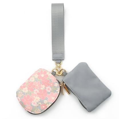 Solid Color Nylon Small Wallet For Women Featuring Ornament Design In Semicircle Shape