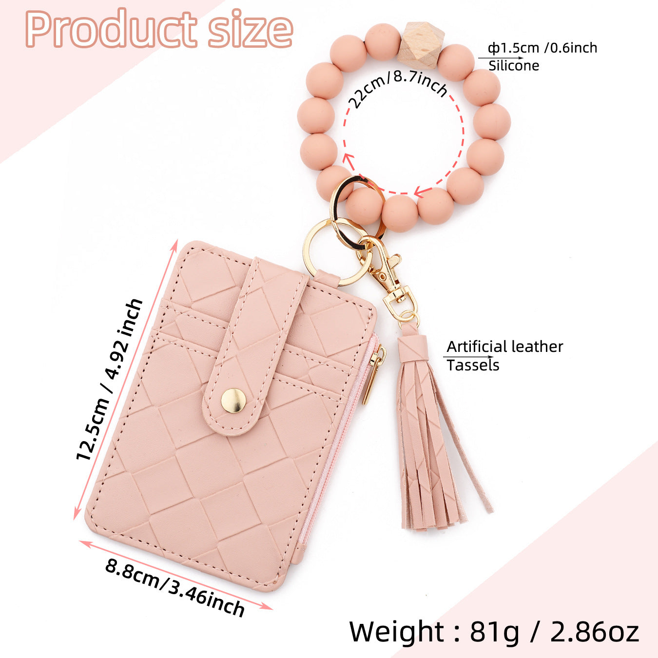 Lattice Key Chain In Beige, Stylish Accessory For Keys And Bags