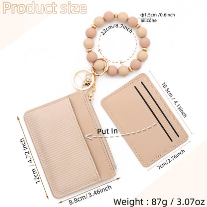 PU Leather Card Holder For Women Featuring Beading Design, Square Shape, And Waterproof Function