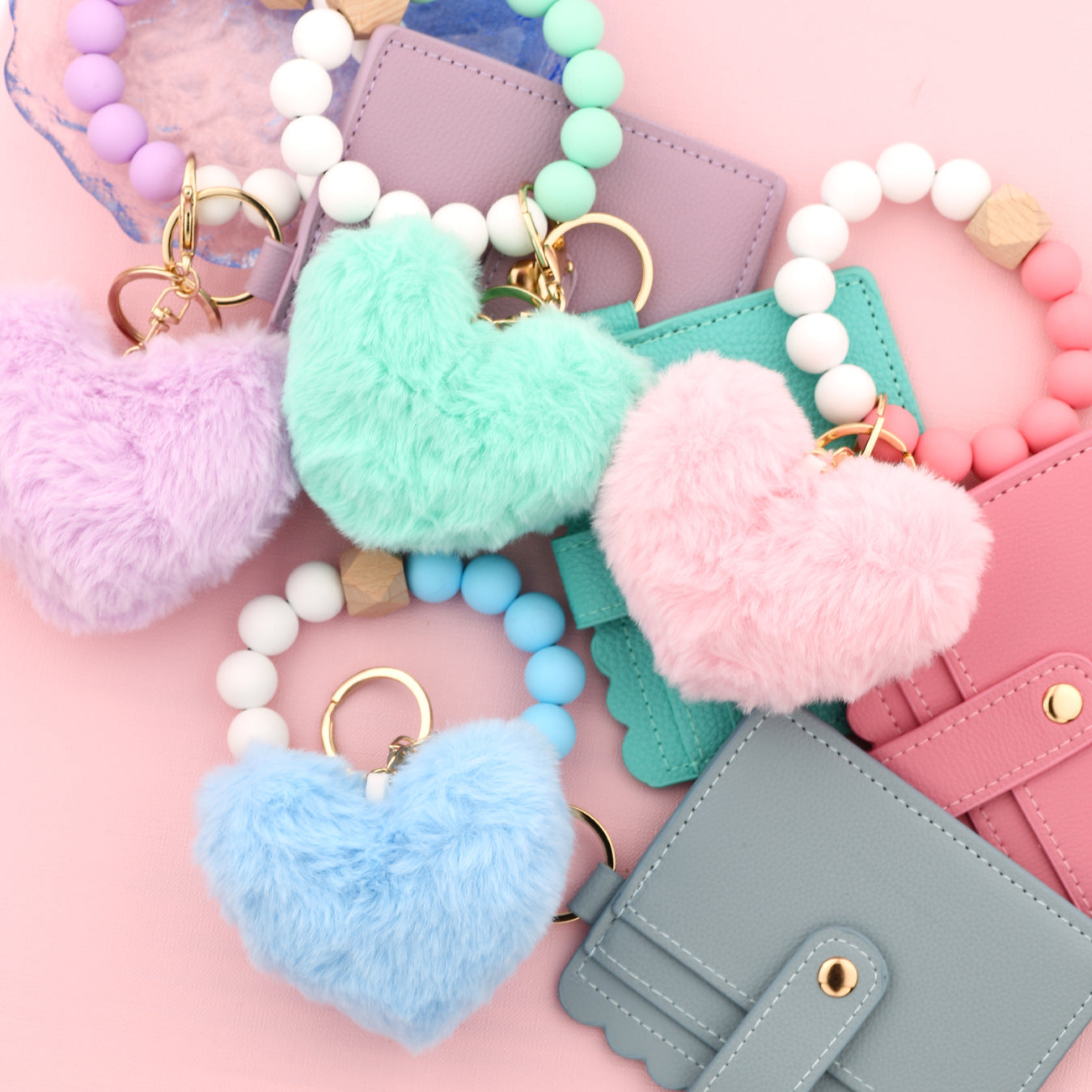 Heart Shape Key Chain Made Of Silica Gel In Purple, Stylish And Durable Accessory For Keys