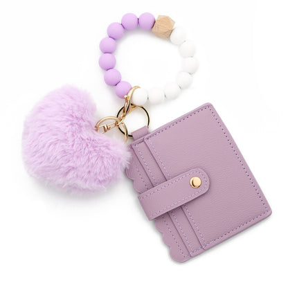 Heart Shape Key Chain Made Of Silica Gel In Purple, Stylish And Durable Accessory For Keys