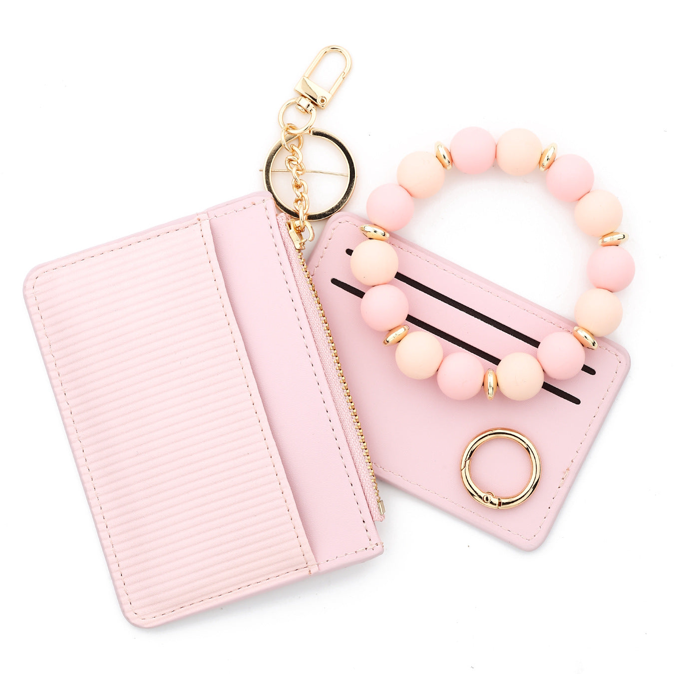 PU Leather Card Holder For Women Featuring Beading Design, Square Shape, And Waterproof Function