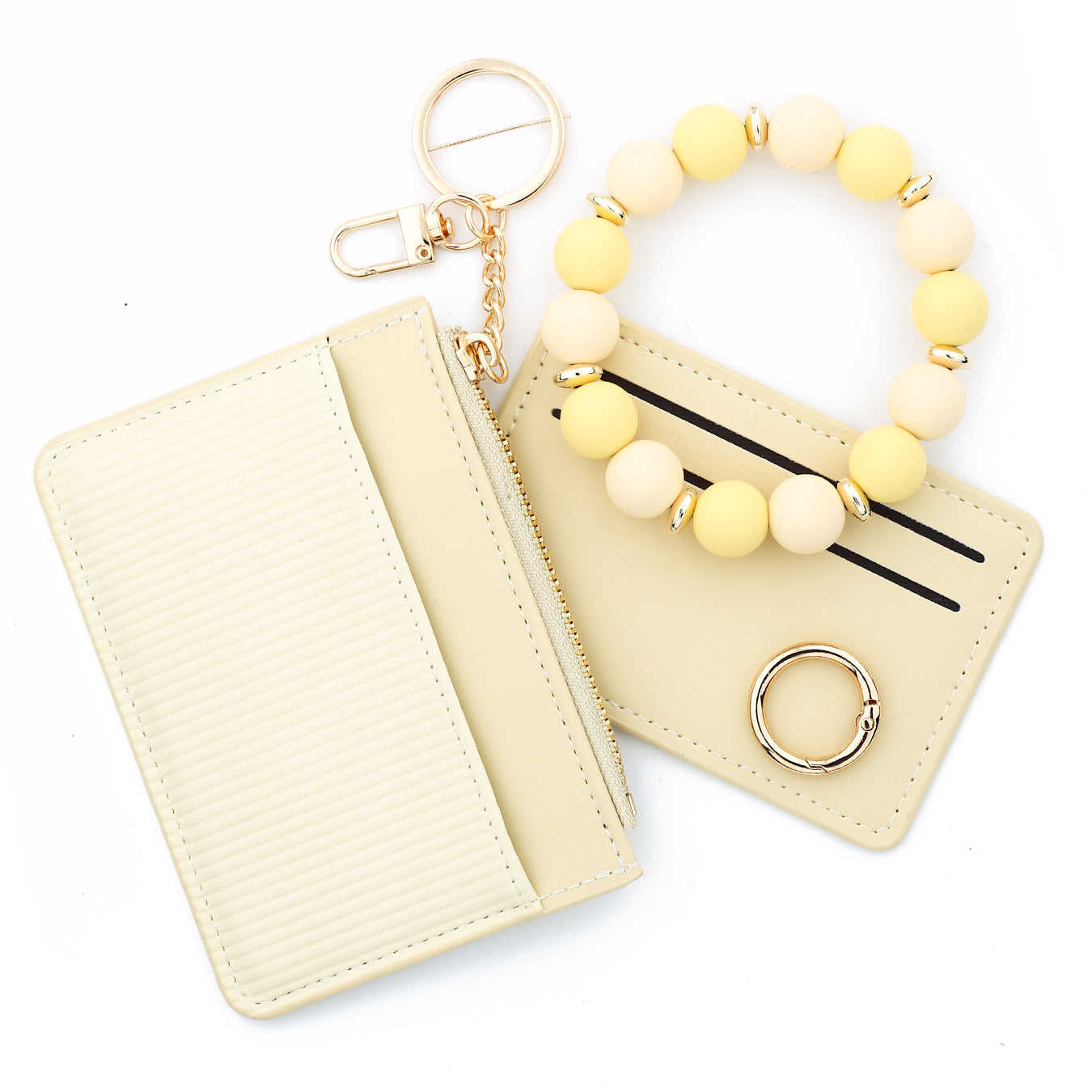 PU Leather Card Holder For Women Featuring Beading Design, Square Shape, And Waterproof Function