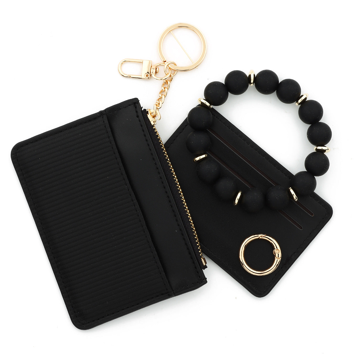 PU Leather Card Holder For Women Featuring Beading Design, Square Shape, And Waterproof Function
