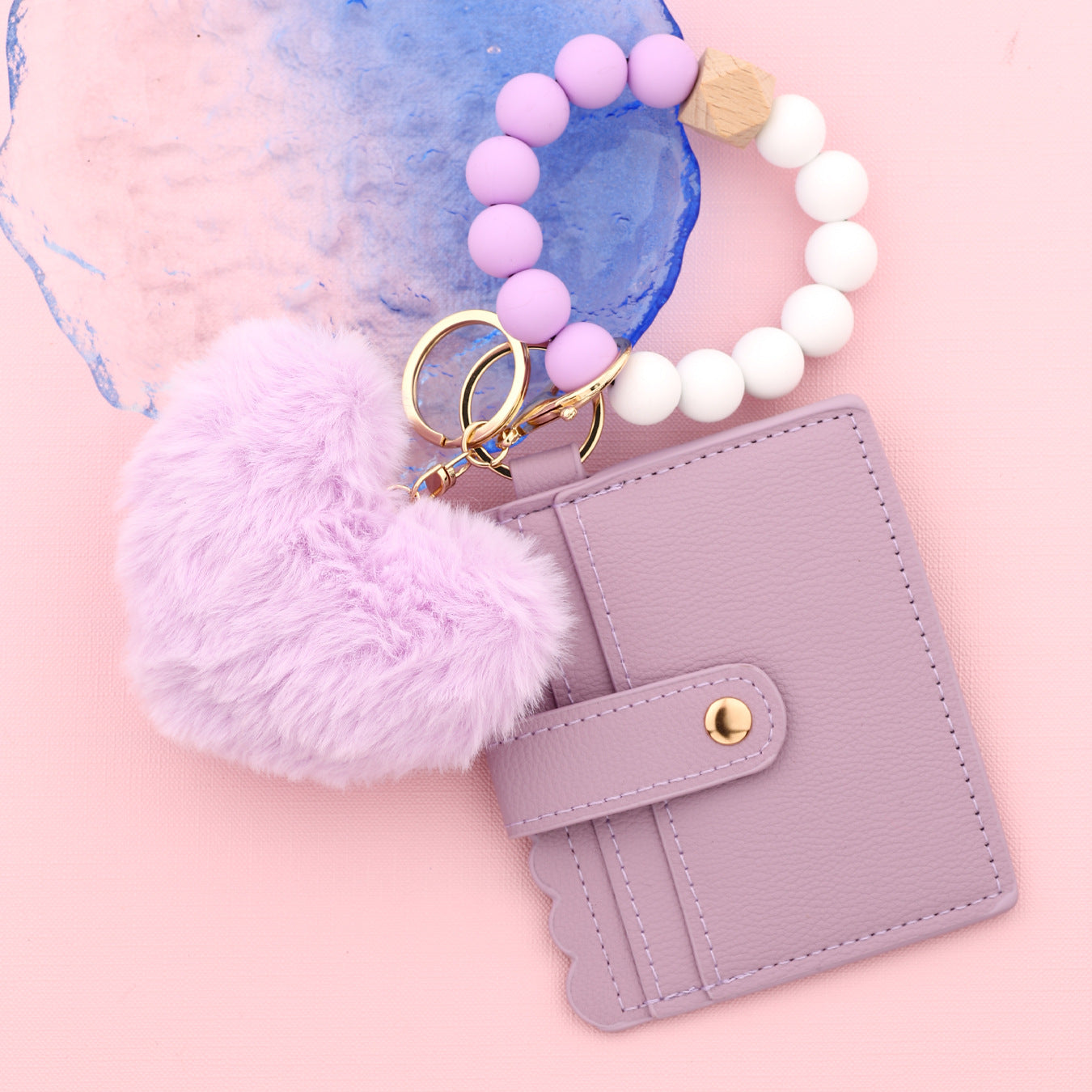 Heart Shape Key Chain Made Of Silica Gel In Purple, Stylish And Durable Accessory For Keys