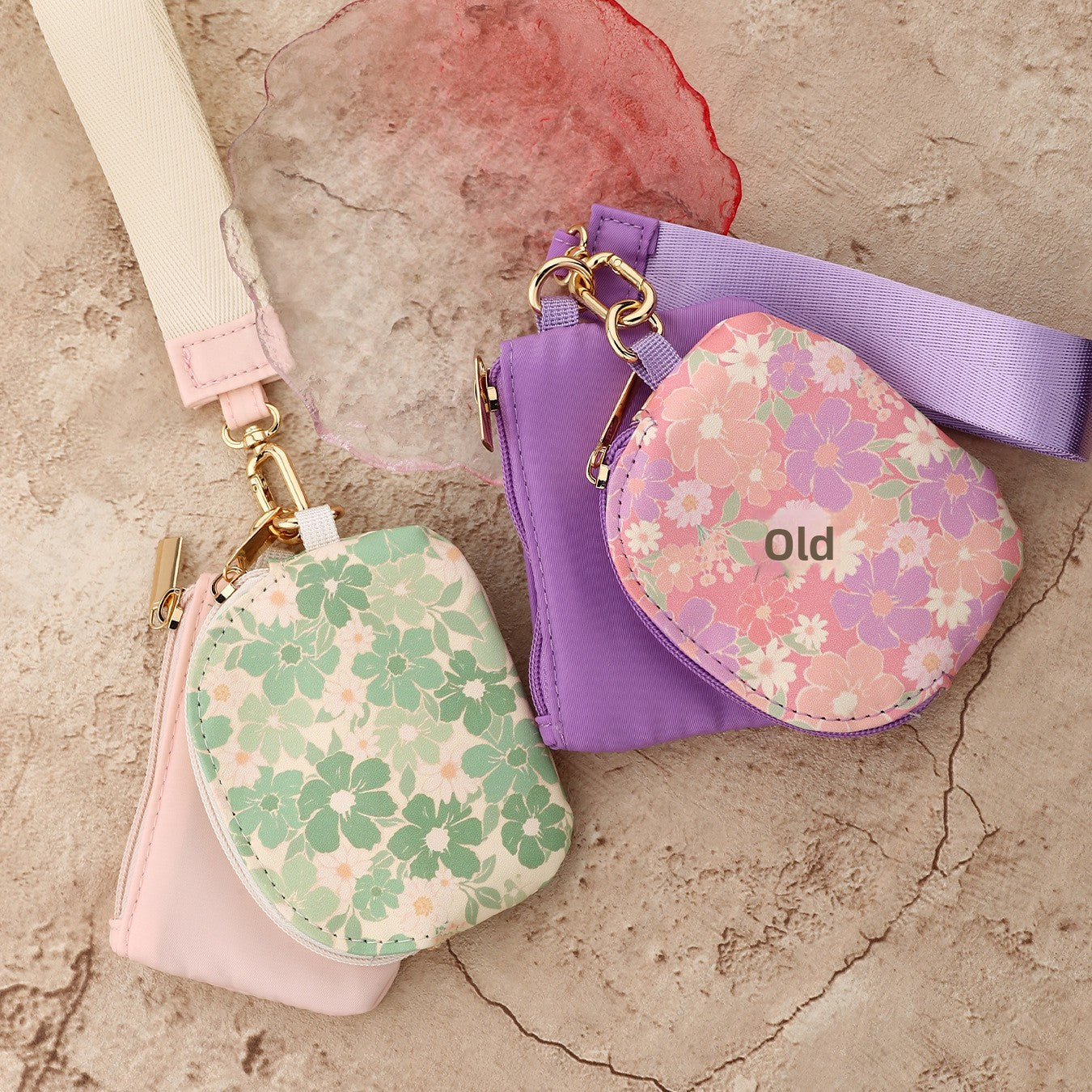 Solid Color Nylon Small Wallet For Women Featuring Ornament Design In Semicircle Shape