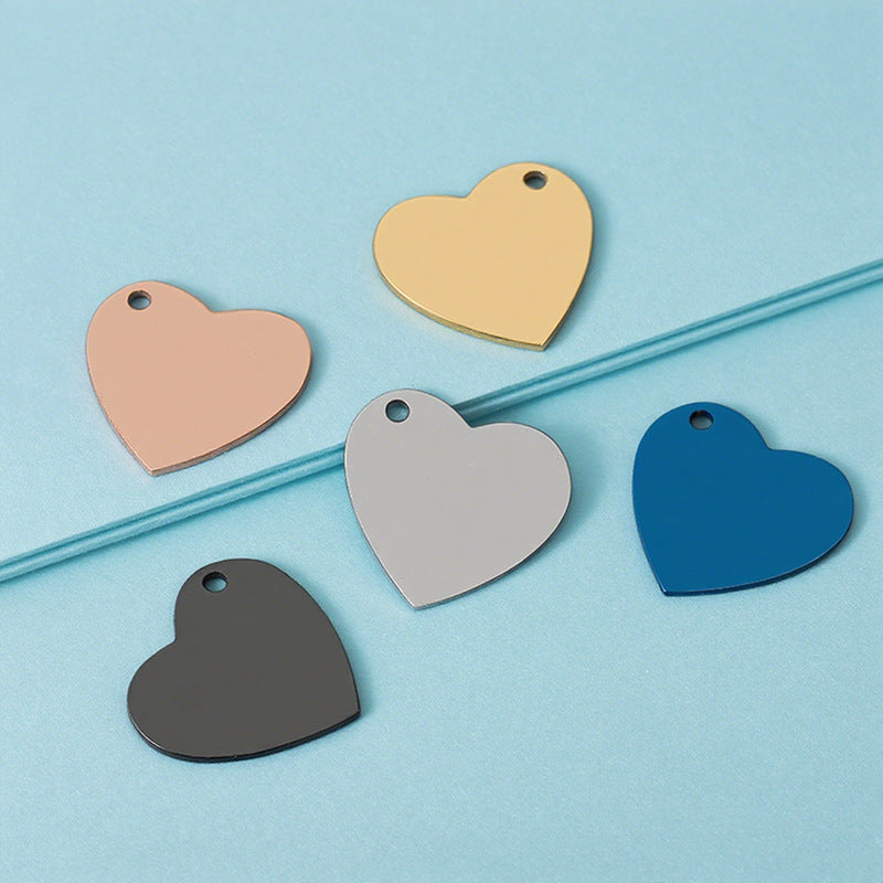 Geometric Love Charms Pendant In Silver Featuring Electroplated 201 Stainless Steel Design