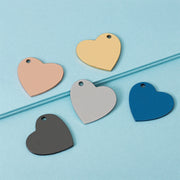 15*14mm Oblique Heart Shape Silver