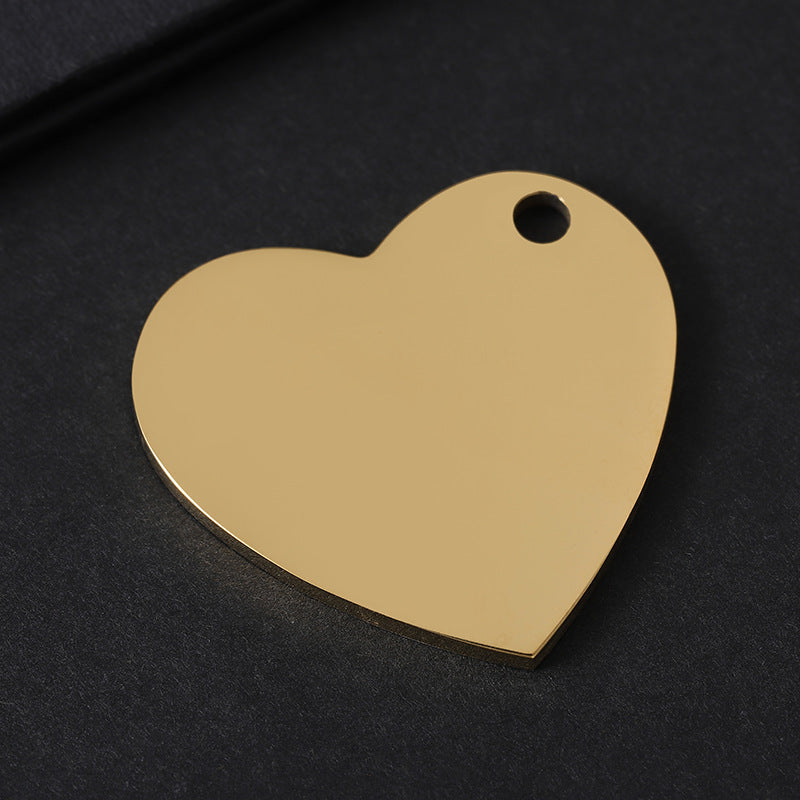 Geometric Love Charms Pendant In Silver Featuring Electroplated 201 Stainless Steel Design
