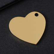 30*28.5mm Oblique Peach Heart Gold