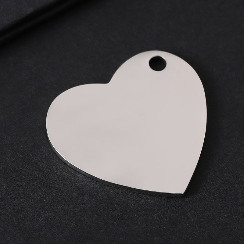 Geometric Love Charms Pendant In Silver Featuring Electroplated 201 Stainless Steel Design