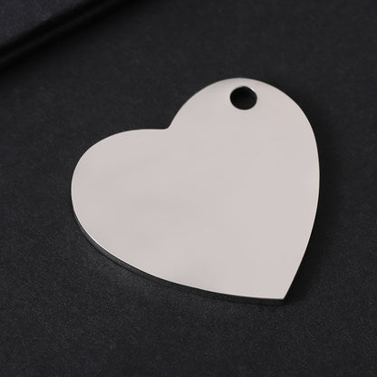 Geometric Love Charms Pendant In Silver Featuring Electroplated 201 Stainless Steel Design