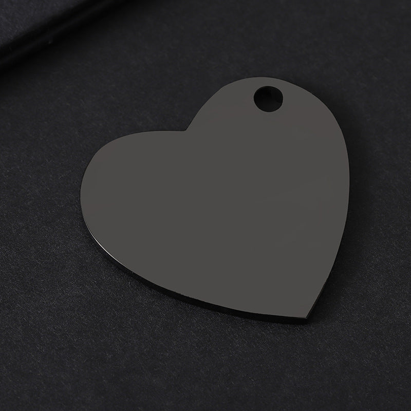 Geometric Love Charms Pendant In Silver Featuring Electroplated 201 Stainless Steel Design