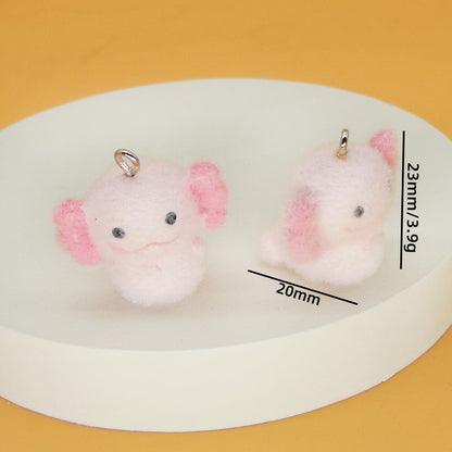Flocking Resin Animal Love Charms Hanging Ornament