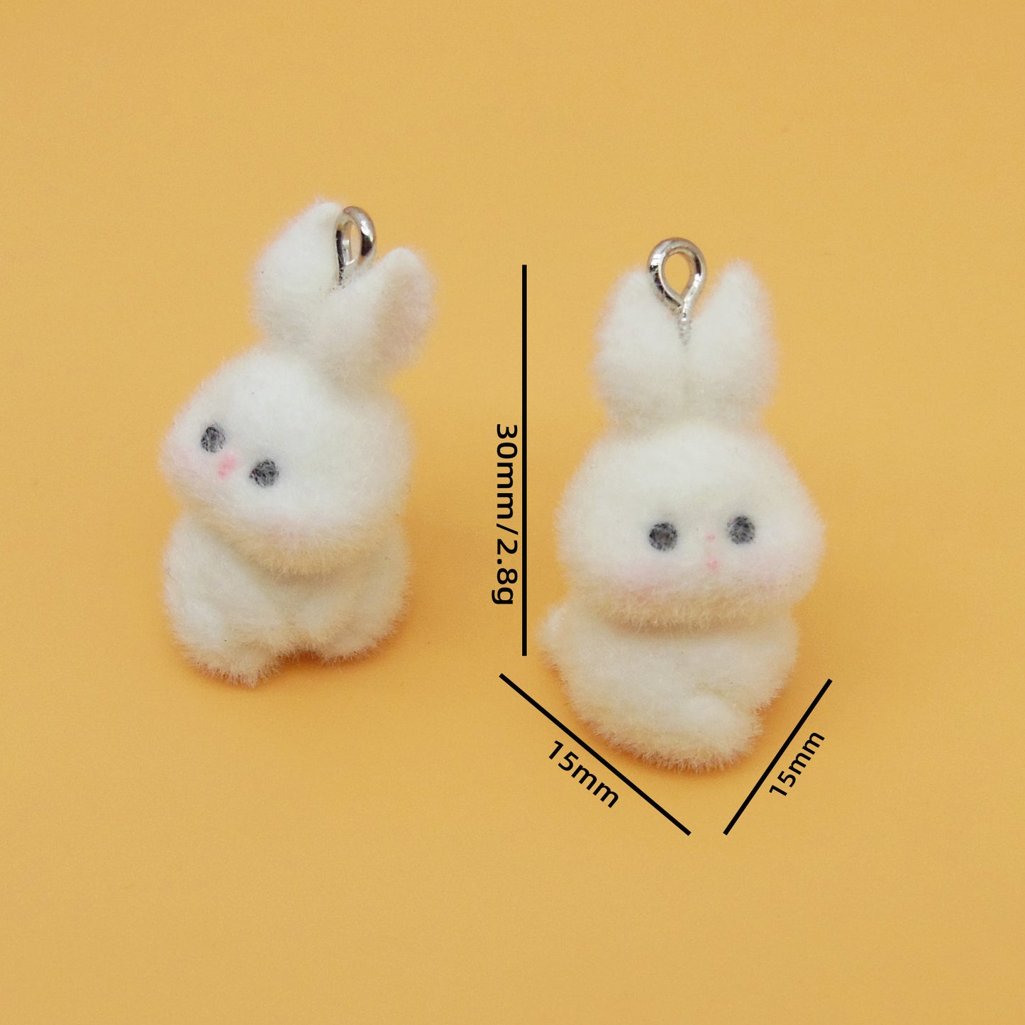 Flocking Resin Animal Love Charms Hanging Ornament