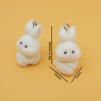 Flocking Resin Animal Love Charms Hanging Ornament