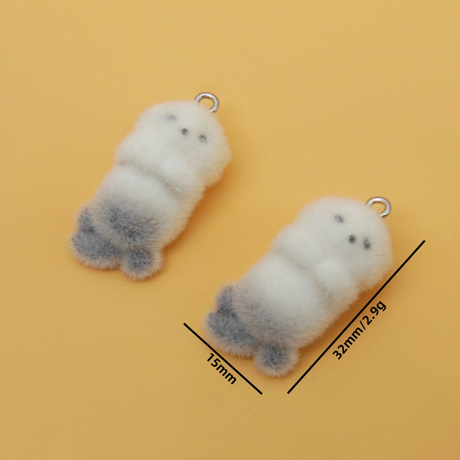 Flocking Resin Animal Love Charms Hanging Ornament