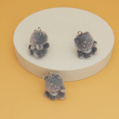 Flocking Resin Animal Love Charms Hanging Ornament