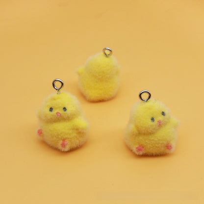 Flocking Resin Animal Love Charms Hanging Ornament