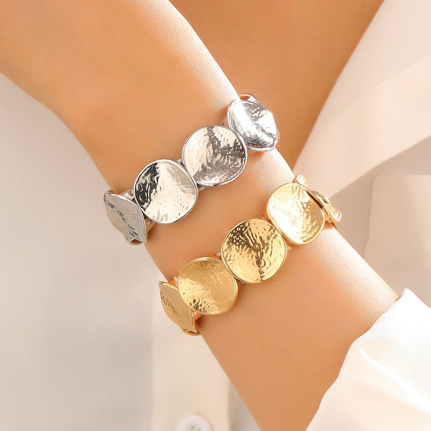 Folds Bracelet For Women In Elegant Golden Color