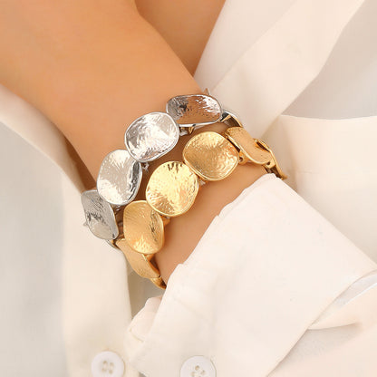 Folds Bracelet For Women In Elegant Golden Color