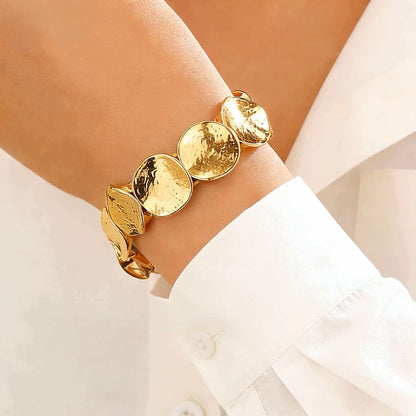 Folds Bracelet For Women In Elegant Golden Color