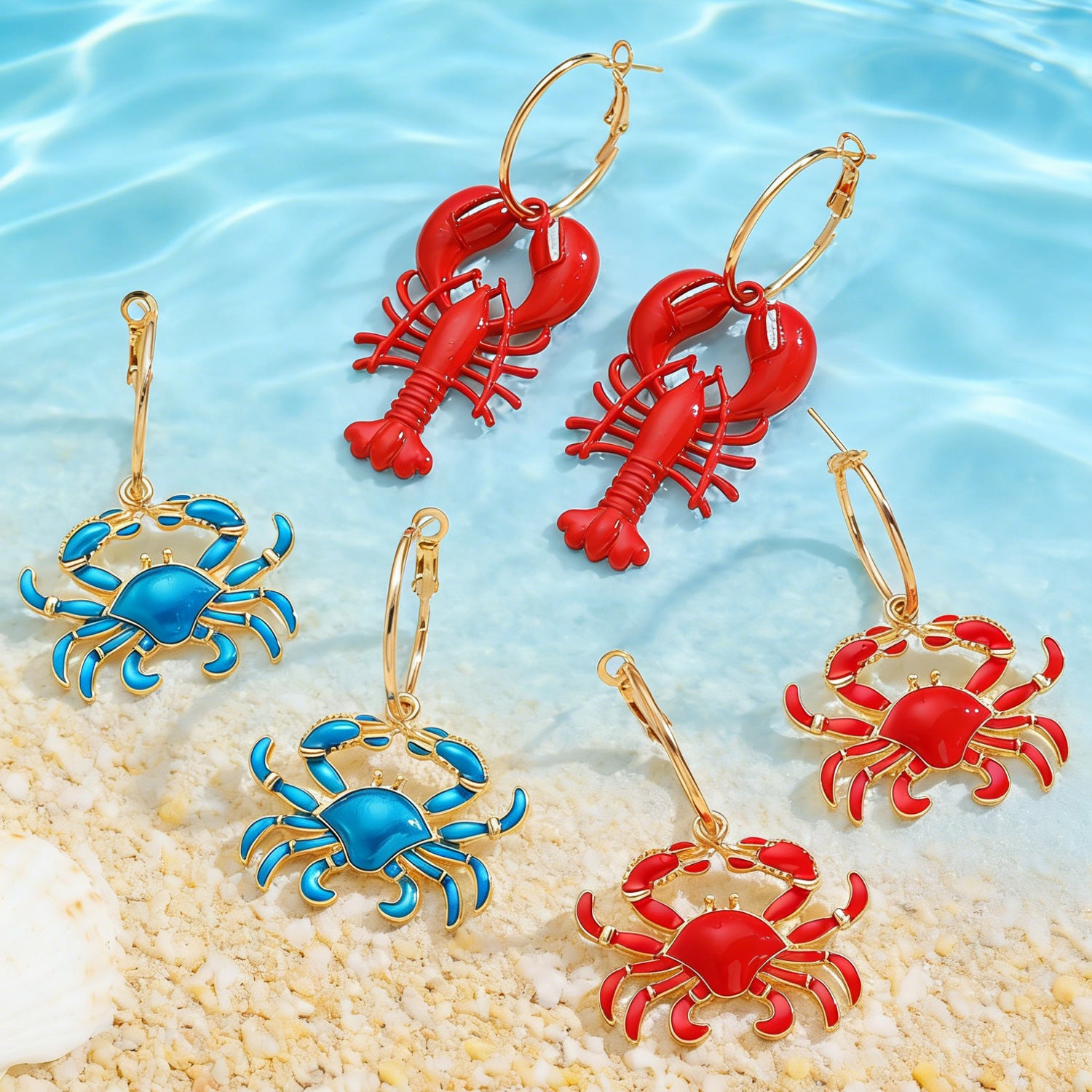 Crab Earrings For Women Made Of Zinc Alloy, Stylish And Durable Accessory