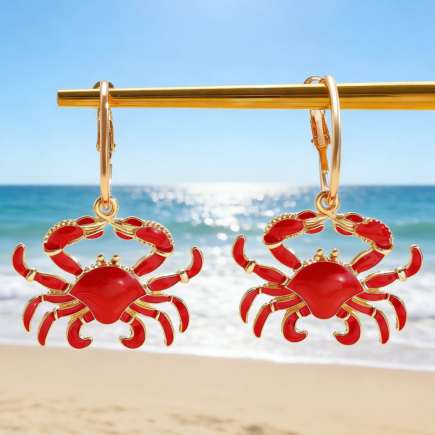 Crab Earrings For Women Made Of Zinc Alloy, Stylish And Durable Accessory