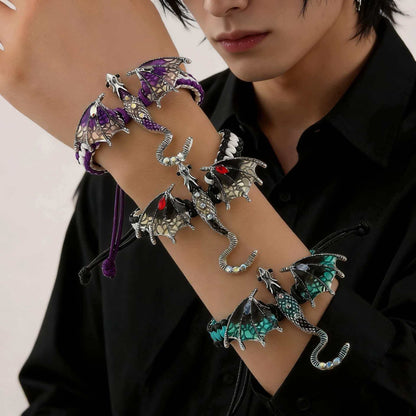 Retro Silver Dragon Bracelet Featuring Intricate Weave Craftsmanship