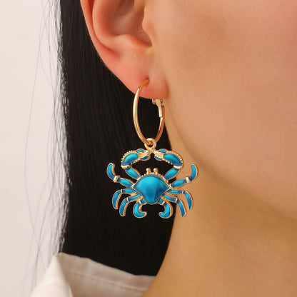 Crab Earrings For Women Made Of Zinc Alloy, Stylish And Durable Accessory