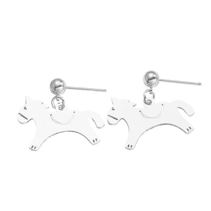 Horse Stud Earrings For Women In Golden Copper Featuring Elegant Design