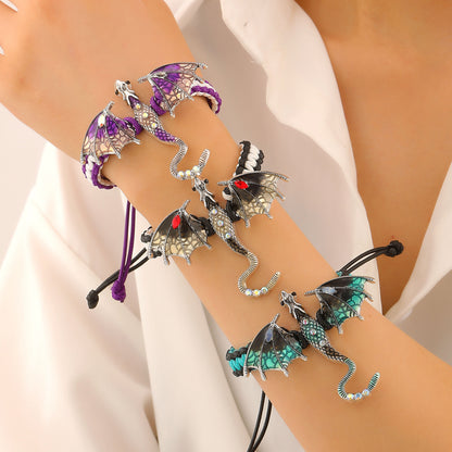 Retro Silver Dragon Bracelet Featuring Intricate Weave Craftsmanship