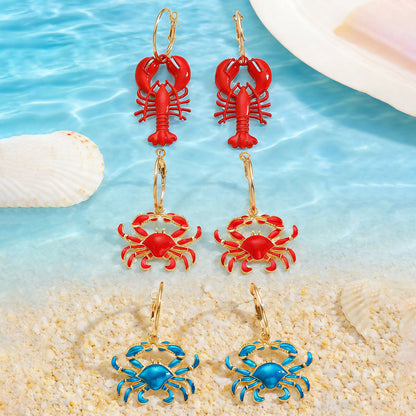 Crab Earrings For Women Made Of Zinc Alloy, Stylish And Durable Accessory