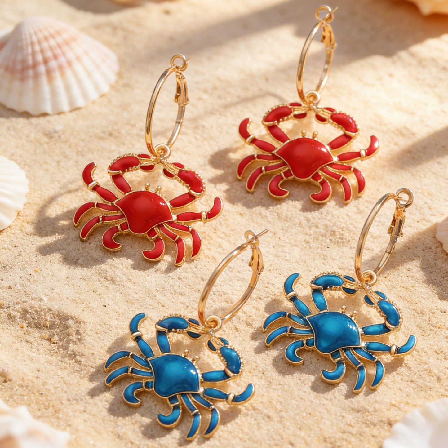 Crab Earrings For Women Made Of Zinc Alloy, Stylish And Durable Accessory