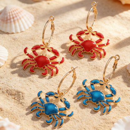 Crab Earrings For Women Made Of Zinc Alloy, Stylish And Durable Accessory