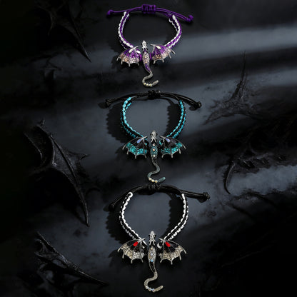 Retro Silver Dragon Bracelet Featuring Intricate Weave Craftsmanship