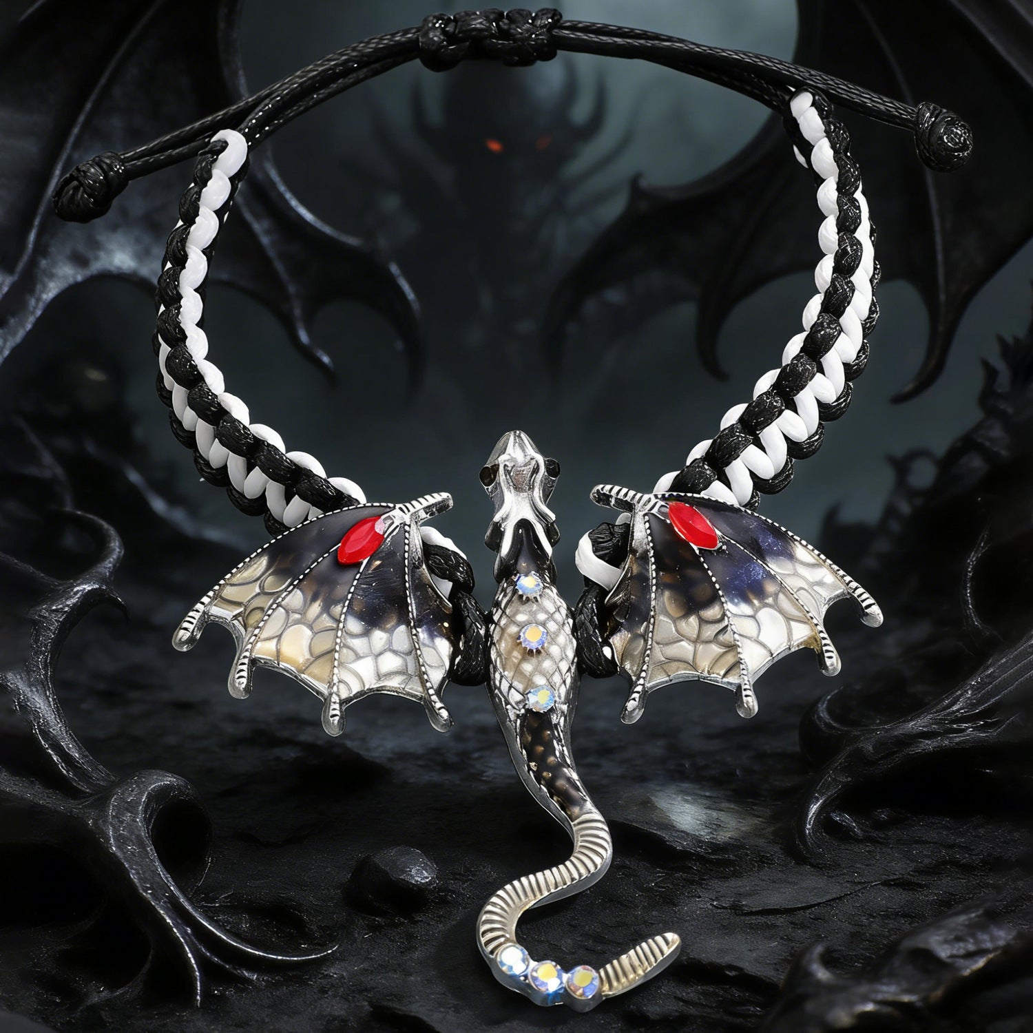 Retro Silver Dragon Bracelet Featuring Intricate Weave Craftsmanship