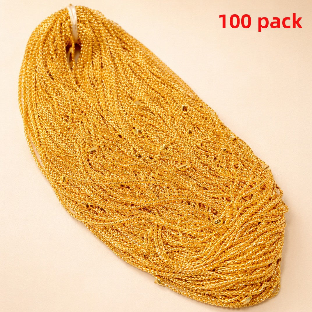 For Necklace In Golden Iron Featuring A Durable Box Chain Design