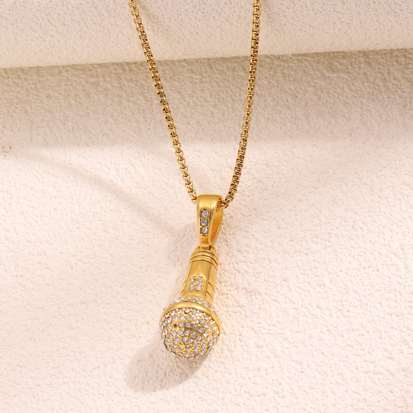 Bohemian Solid Color Necklace For Birthday Featuring 304 Stainless Steel With Zircon Inlay And Cable Chain