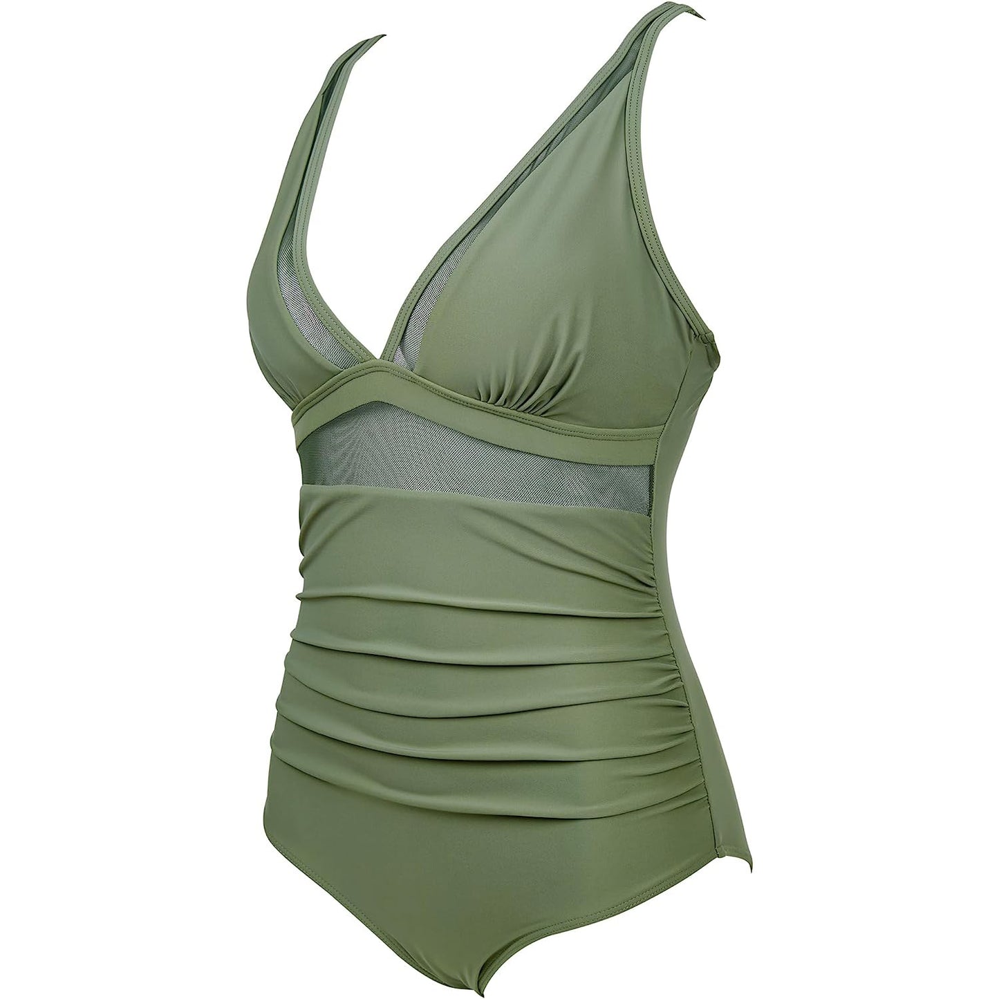 Solid Color White One-Piece Swimsuit In Nylon Fabric, Perfect For Beach Wear