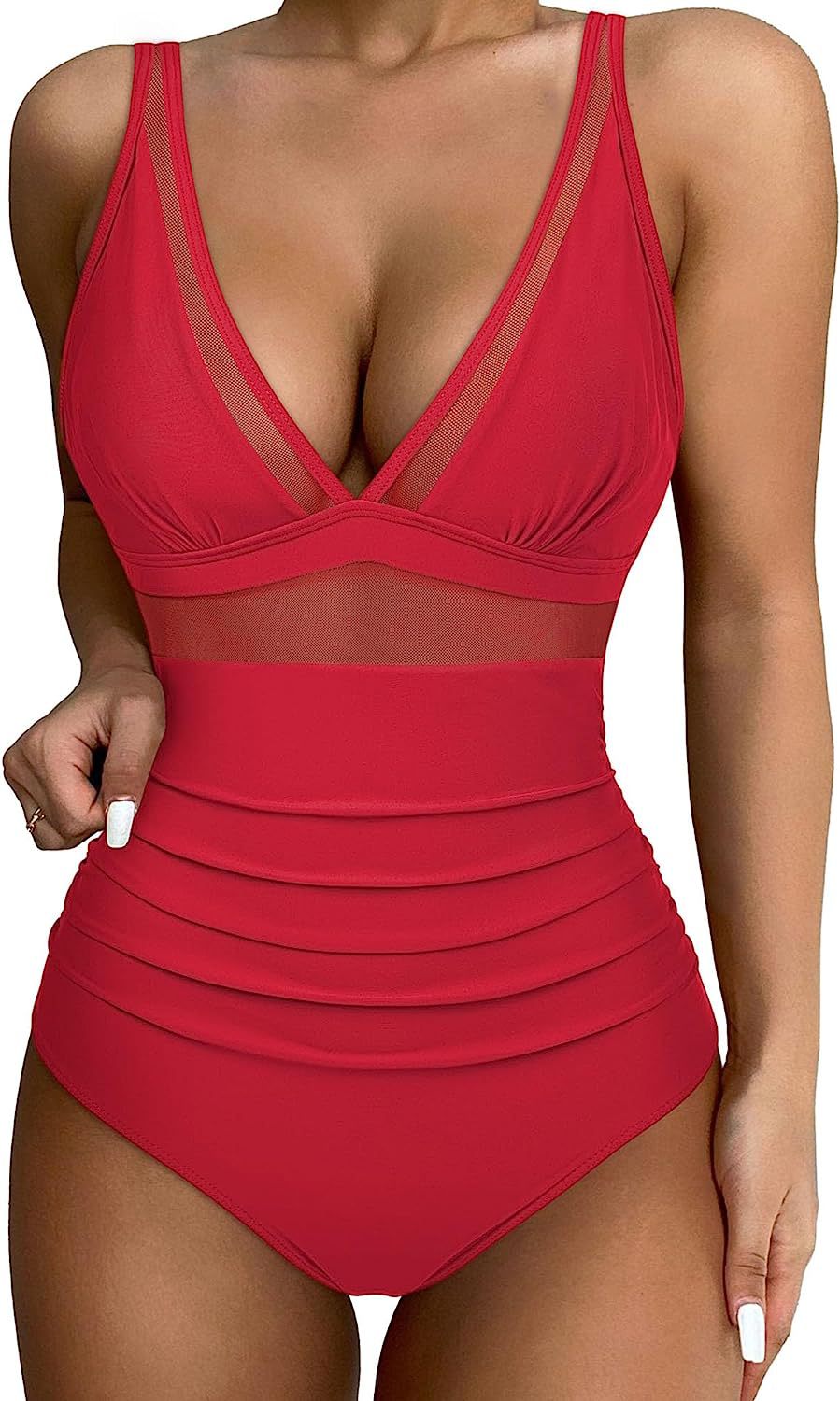Solid Color White One-Piece Swimsuit In Nylon Fabric, Perfect For Beach Wear