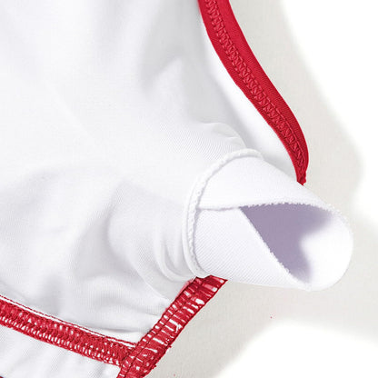 Solid Color White One-Piece Swimsuit In Nylon Fabric, Perfect For Beach Wear