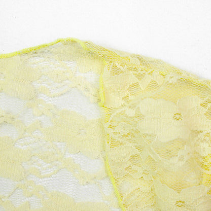 Solid Color Three-Piece Swimwear Set In Yellow Featuring Nylon Fabric And A Split Swimsuit Top With Halter Neck For Beach